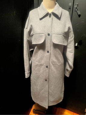 Zara Long Coat in Gray one size fits most NWT